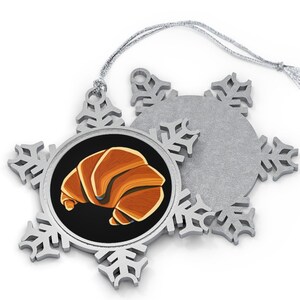 Croissant Pewter Ornament, I&#39;m trash but I&#39;m on fire