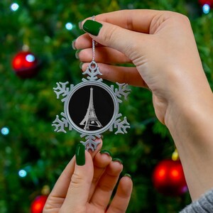 Eiffel Tower Pewter Ornament