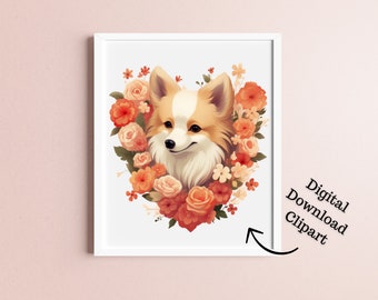 Cute Kawaii Printable - Kawaii Dog Download - Kawaii Puppy Clipart - Commercial Use