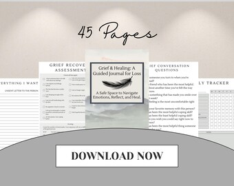 Guided Grief Journal – Self-Therapy Workbook (Digital Download)