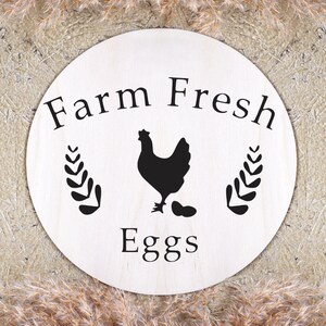 Farm Fresh Eggs svg - Poulet SVG - Ferme SVG - Enseigne Oeuf de Poule -Fichier Coupé - Cricut - Silhouette - Dxf