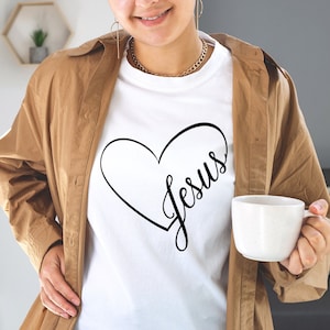 Jesus Heart Svg - Cross Svg - Christian SVG - Religious SVG - Religious Svg - Faith SVG - Shirt Svg - Cut Files - Cricut