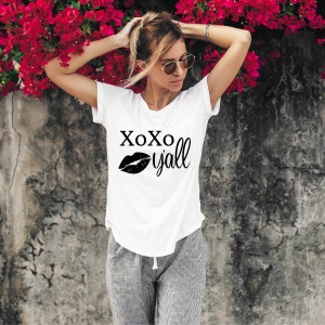 XoXo Y&#39;all Svg, Valentines Shirt Cut File, Valentine&#39;s Day Svg, Love Svg, XoXo Svg, Valentines Digital, Shirt Press Png