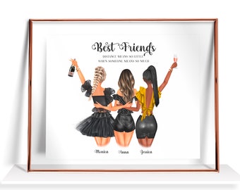 pic Friendship Cute 3 Bff Drawings 3 best friends etsy