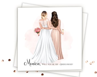 Personalized Bridesmaid Cards Will You Be My Bridesmaid Proposal Card Custom Bridesmaid Gifts Bridesmaid Proposal Gift Wedding Cards