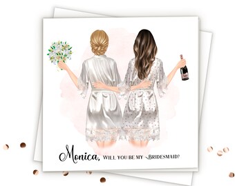 Will You Be My Bridesmaid Cards Bridesmaid Gifts Custom Bridesmaid Proposal Card Bridesmaid Gift Personalized Bridesmaid Card Wedding Cards