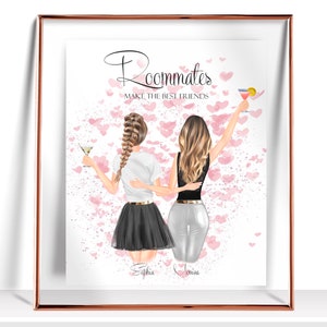 College Dorm Decor Roommate Graduate Gift Dorm Decor for College Girls Dorm room Decor Personalized Roommate Gift Roomie Print