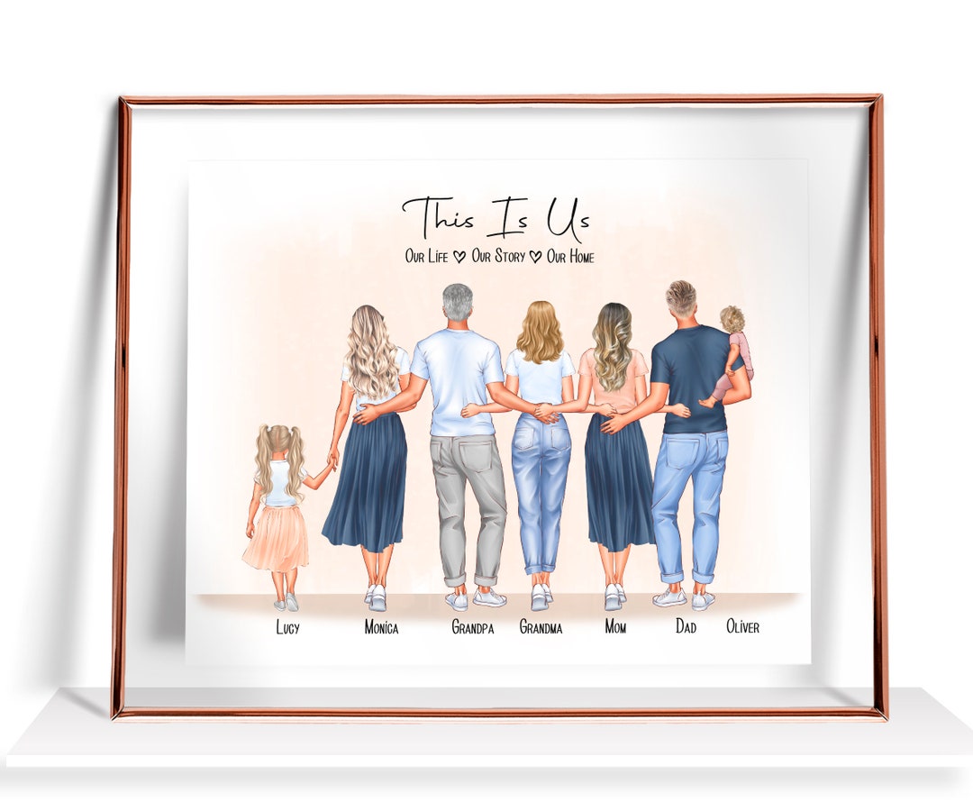 Family Portrait Custom Gifts for Mom Family Gifts Personalized Family ...