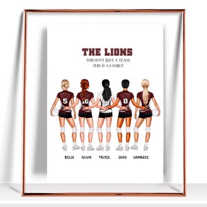 Personalized volleyball team print, volleyball team gifts, volleyball graduation, volleyball wall art, Teammates gift Girl volleyball player
