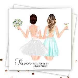 Personalized Bridesmaid Cards Will You Be My Bridesmaid Proposal Card Custom Bridesmaid Gifts Bridesmaid Proposal Gift Wedding Cards