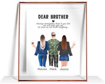 Brother Gift Personalized Gift for Brother from Sister Family Portrait Birthday Gift For him Brother Sister gifts Brother Sister Print Decor