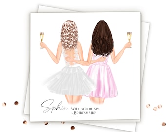 Personalized Bridesmaid Cards Will You Be My Bridesmaid Proposal Card Custom Bridesmaid Gifts Bridesmaid Proposal Gift Wedding Cards