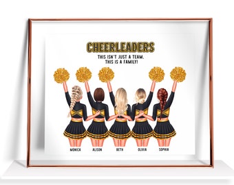 Benutzerdefinierte Cheer Team Geschenk Personalisierte Cheerleader Geschenke,Cheerleader Print, Cheer Frined Geschenk Personalisierte Cheerleader Dekor,Cheer Team Print