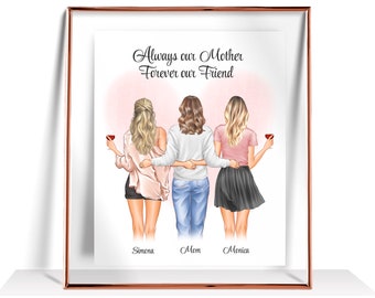 Mothers Day Gift Personalized Mom Gift Birthday Gifts For Mom Gift from Daughter Family print Mother daughter gift Custom Mother day Gift