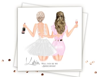 Personalized Bridesmaid Cards Will You Be My Bridesmaid Proposal Card Custom Bridesmaid Gifts Bridesmaid Proposal Gift Wedding Cards