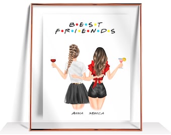 Personalized Best Friend Gift For Her Best Friend Birthday Gifts Custom Friendship Gift Best Friend Gifts Best Friend Print