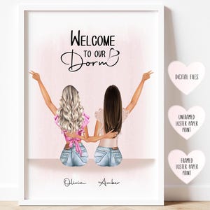 Dorm Decor for college girls Roommate Gift  dorm wall decor Roomies print college dorm decor Roomies Gift Dorm Room Sign College Dorm Gift