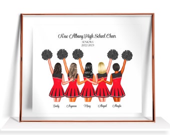Personalisierte Cheerleader Senioren Geschenke, Cheerleader Print, Cheer Frineds Geschenk, personalisierte Cheerleader Poster, benutzerdefinierte Cheer Team Geschenk