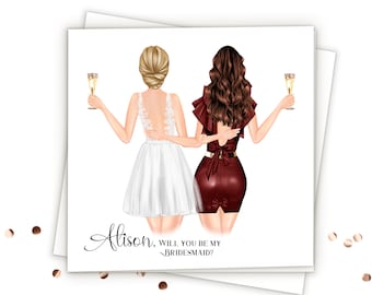 Bridesmaid Proposal Card, Will You Be My Bridesmaid Proposal Gift, Personalized Bridesmaid Gift, Custom Bridesmaid Card, Maid Of Honor gift