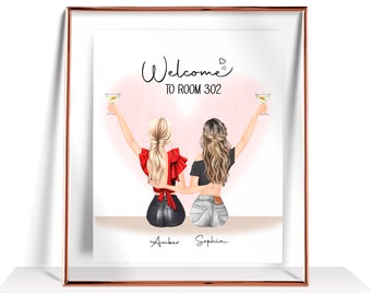 Dorm Decor for college girls Roommate Gift Custom Roomies print college dorm decor Roomies Gift Dorm Room Sign Roommate College Dorm Gift