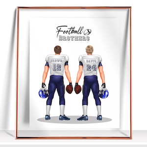 Personalized American football gift football team gifts teammate gift football player print Senior Football Gift teammate Print Gift for him