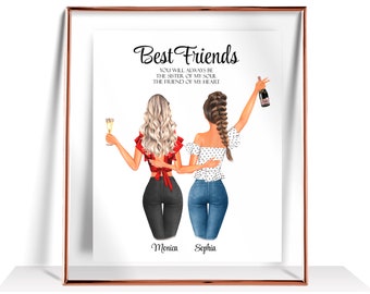 Best Friend Gifts Personalized Gift For Her Best Friend Print Sister Gift Friendship Gift For Women Best Friend Birthday Gifts