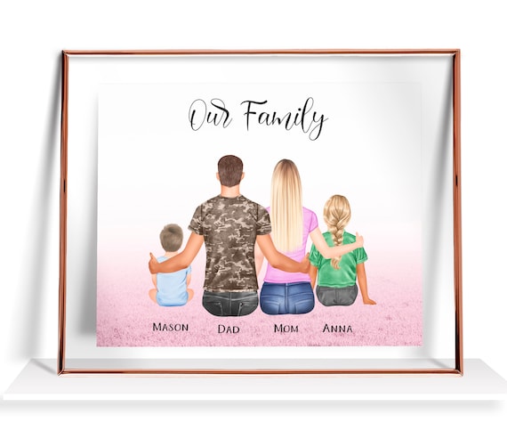 Personalized Family Gift for Him Family Print Gifts for Dad Mom