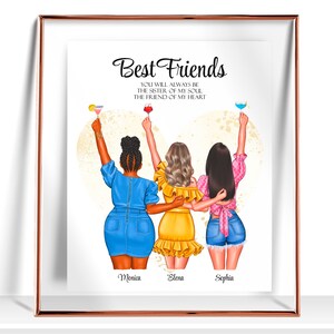 Best Friend Print Friendship Gift Best Friend Birthday Gifts Friends Gift Personalized Best Friend gift Friendship Print Best Friend Gifts