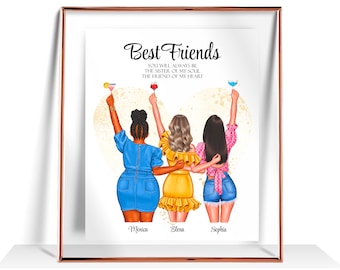 Best Friend Print Friendship Gift Best Friend Birthday Gifts Friends Gift Personalized Best Friend gift Friendship Print Best Friend Gifts