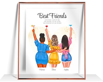 Beste Freundin Print Freundschaftsgeschenk Beste Freundin Geburtstagsgeschenke Freundinnen Geschenk Personalisiert Beste Freundin Geschenk Freundschaftsdruck Beste Freundin Geschenke