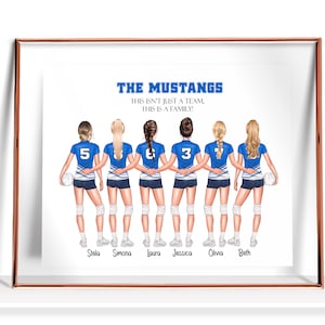 Personalized volleyball team print, volleyball team gifts, volleyball graduation, volleyball wall art, Teammates gift Girl volleyball player