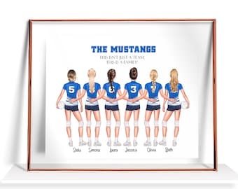 Personalized volleyball team print, volleyball team gifts, volleyball graduation, volleyball wall art, Teammates gift Girl volleyball player