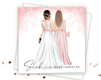 Bridesmaid Proposal Card Will You Be My Bridesmaid Proposal Gift  Personalized Bridesmaid Gift Custom Bridesmaid Card Maid Of Honor card