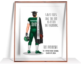 Personalized American football graduation gift football team gifts teammate gift football player print Senior Football Gift Senior Night