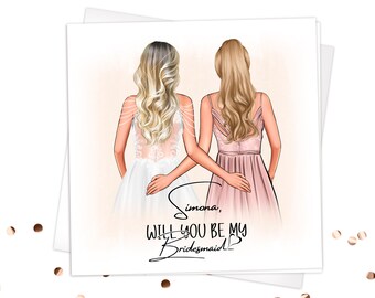 Will You Be My Bridesmaid Proposal Card, Bridesmaid Proposal Card, Personalized Bridesmaid Gift, Custom Bridesmaid Card, Maid Of Honor card