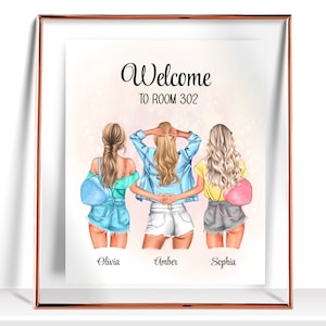 Dorm Room Sign Dorm Decor for college girls Roommate Gift Roomies print college dorm decor Roomies Gift Dorm wall decor  Roommates Poster