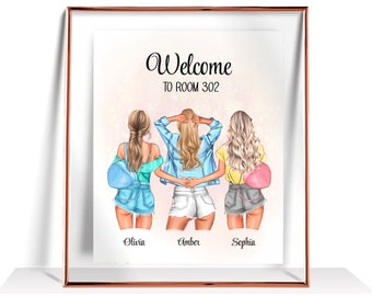 Dorm Room Sign Dorm Decor for college girls Roommate Gift Roomies print college dorm decor Roomies Gift Dorm wall decor  Roommates Poster