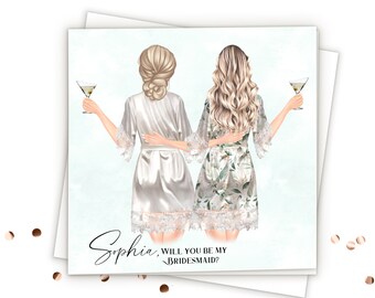 Bridesmaid Gifts Custom Bridesmaid Proposal Card  Bridesmaid Gift Personalized  Bridesmaid Card Wedding Cards Maid Of Honor Proposal card