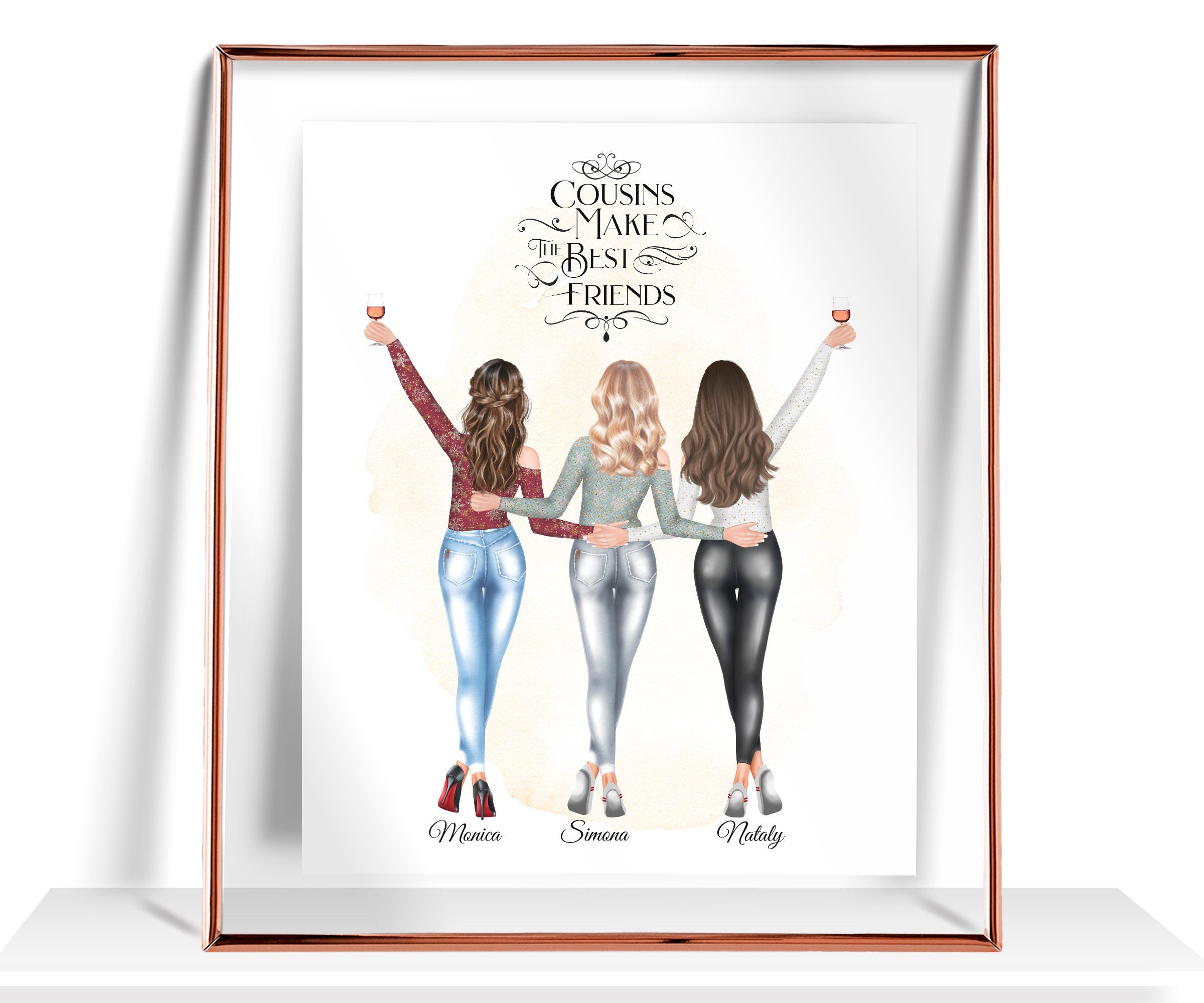 Cousins Crew Gift Chtistmas Gift for cousins Personalized Cousin Birthday Gift Three Cousins Gifts Custom 3 Cousins Gift Cousins Print