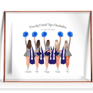 Personalized Cheerleader Graduation Print Cheerleader Graduation Gift cheer girl graduation gift Cheerleader Team Picture cheer team gifts