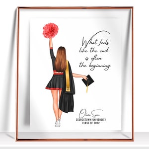 Personalized Cheerleader Graduation Print Cheerleader Graduation Gift cheer girl graduation gift Cheerleader Team Picture cheer gifts