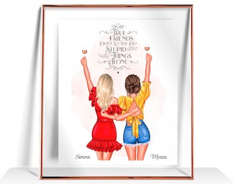 Best Friend Gift Custom Friendship Gift Best Friend Birthday Gifts Personalized Best Friend gift Friendship Print Best Friend print