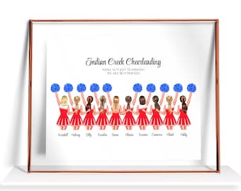 Cheerleader Print, personalisierte Cheerleader Geschenke, Cheer Freund Geschenk, personalisierte Cheerleader Poster, benutzerdefinierte Cheer Team Geschenk, Senioren