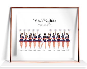 Cheerleader Team Geschenk, benutzerdefinierte Cheer Geschenk, Cheerleader Druck, personalisierte Cheerleader Geschenke, Cheer Freund Geschenk, Cheerleader Poster