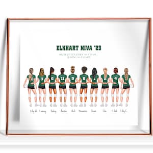 volleyball team gifts Personalized volleyball team print volleyball team poster volleyball graduation Teammates gift Girl volleyball player
