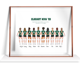 volleyball team gifts Personalized volleyball team print volleyball team poster volleyball graduation Teammates gift Girl volleyball player