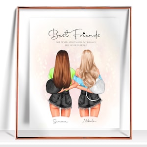 Custom Best Friends Print Friendship Gift Best Friend Gift Bestie Illustration Best Friends Picture Friendship Poster Best Friend Portrait