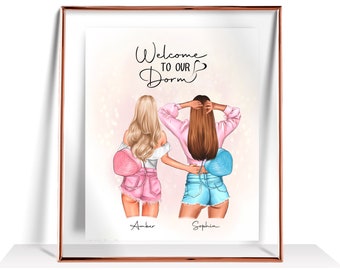 Dorm Decor for college girls Roommate Gift Custom Roomies print college dorm decor Roomies Gift Dorm Room Sign Roommate College Dorm Gift