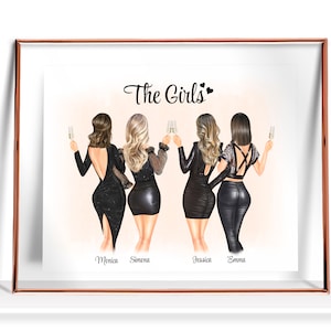 Best Friend Gift 4 Best Friends Print Gift for her Personalized Besties Gift Four Best Friends Birthday Gift Friendship Gift Friends picture
