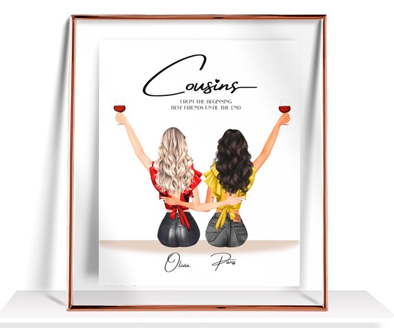 Cousin Geschenk – Roségold Kompaktspiegel Mit Motto, 65 Mm, Edelstahl, Für Frauen, Schwester, Beste Freundin